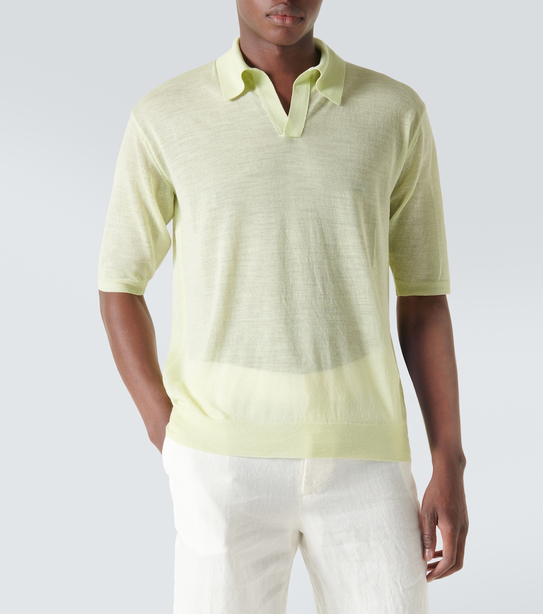 Wool and silk polo sweater | Auralee