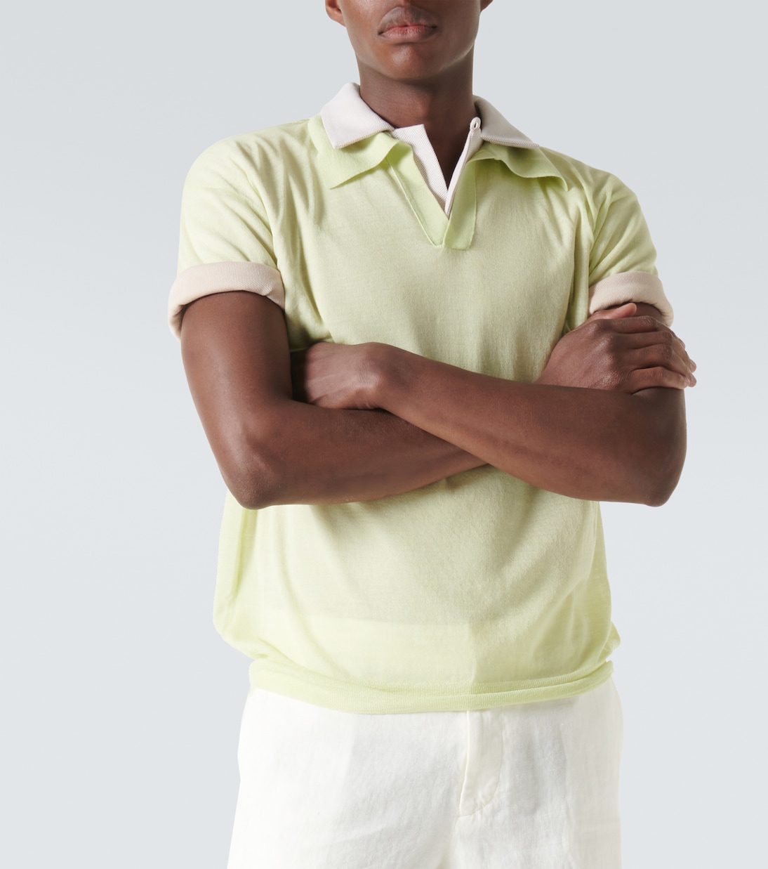 Wool and silk polo sweater | Auralee