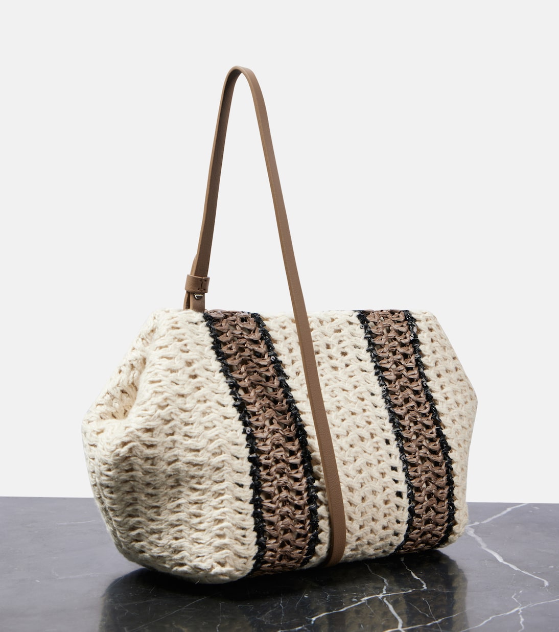 Borsa a tracolla Small in crochet | Brunello Cucinelli