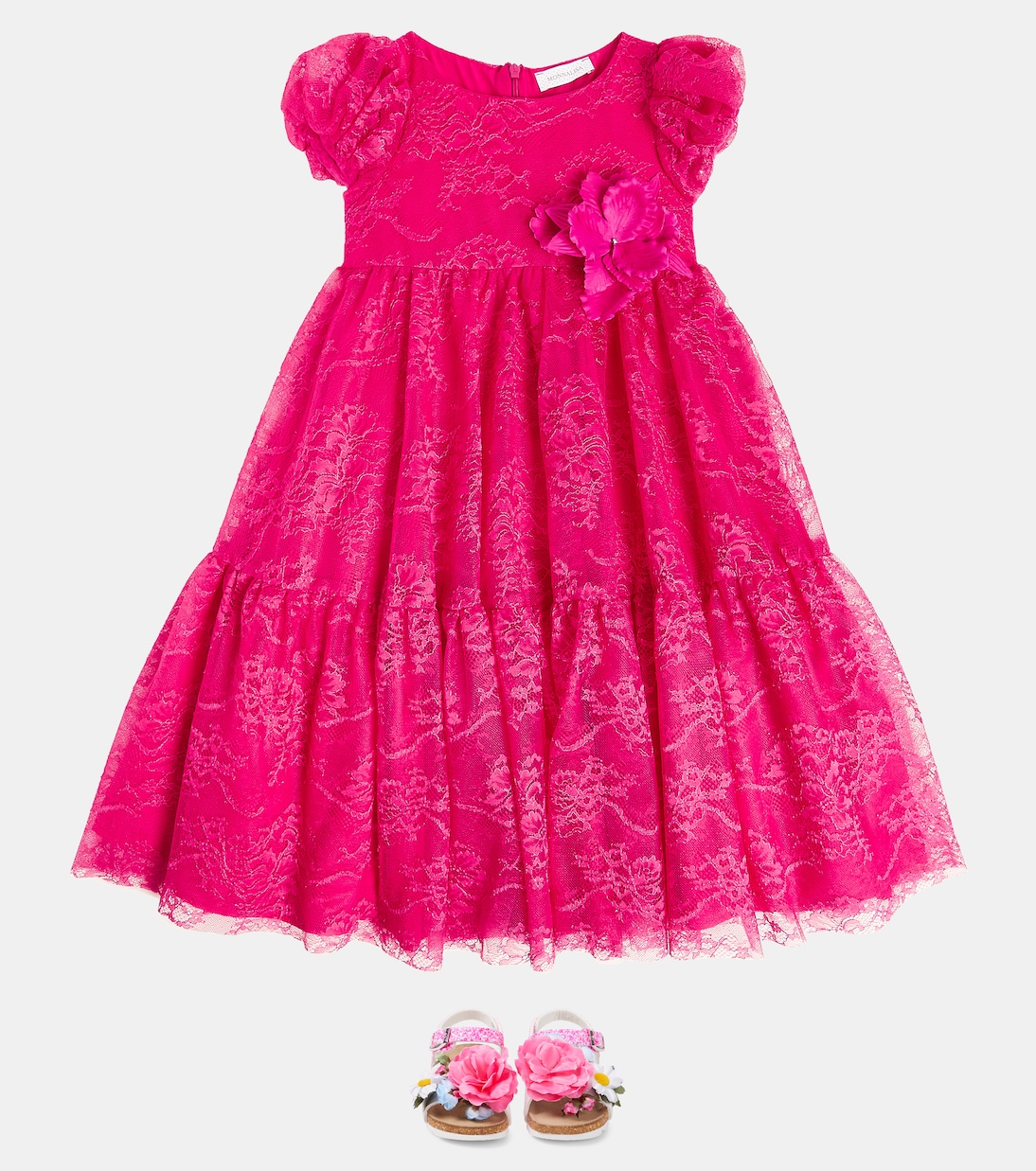 Verziertes Kleid aus Spitze | Monnalisa