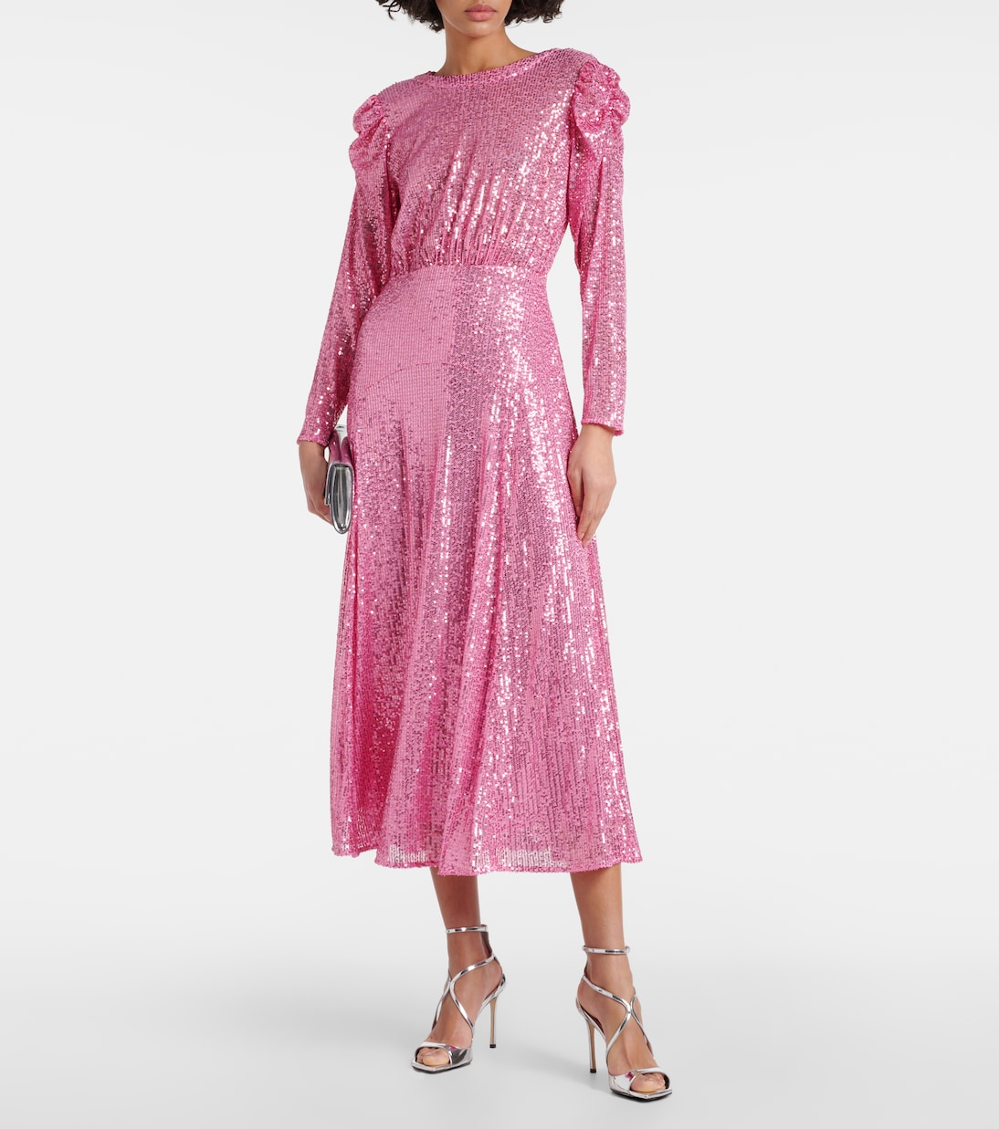 Cerise sequined midi dress | Rixo