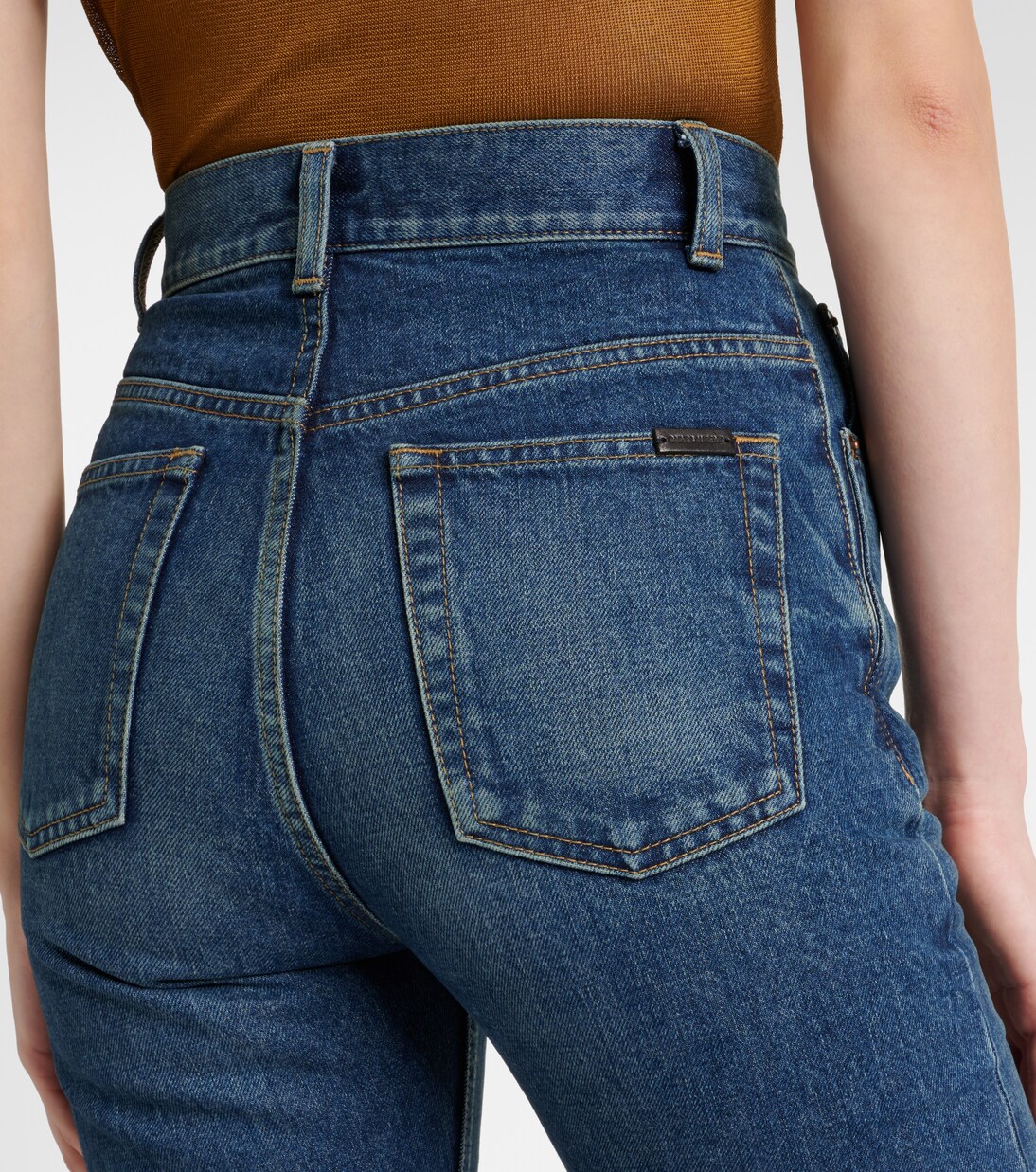 High Rise Jeans Clyde in Blau Saint Laurent Mytheresa
