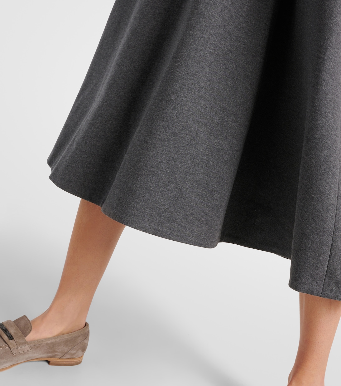 Falda midi mezcla de algodón | Brunello Cucinelli