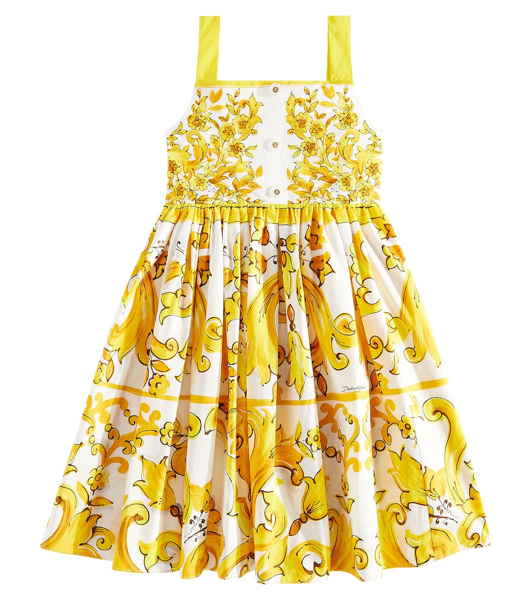 Abito Majolica in popeline di cotone | Dolce&Gabbana Kids
