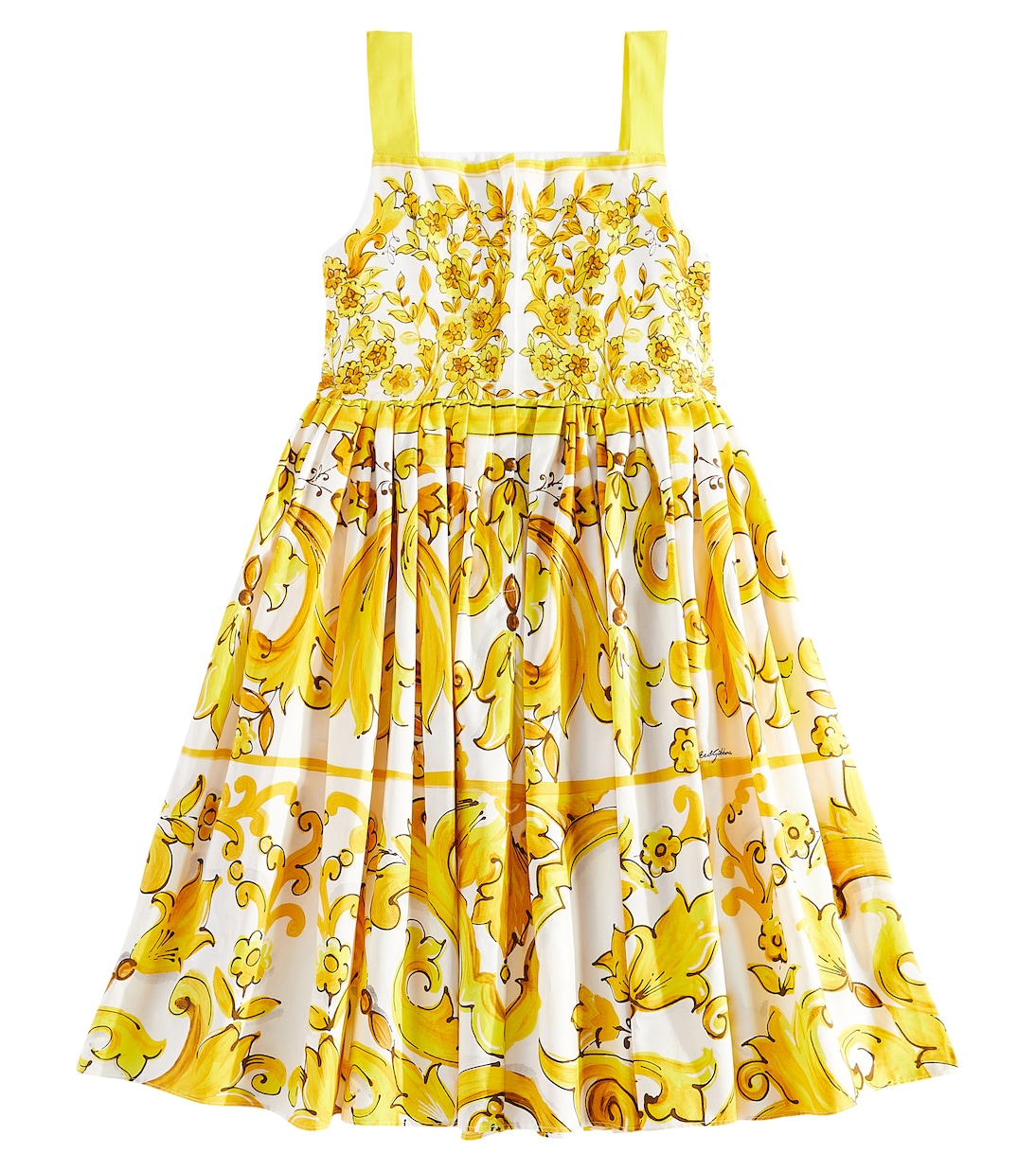 Abito Majolica in popeline di cotone | Dolce&Gabbana Kids