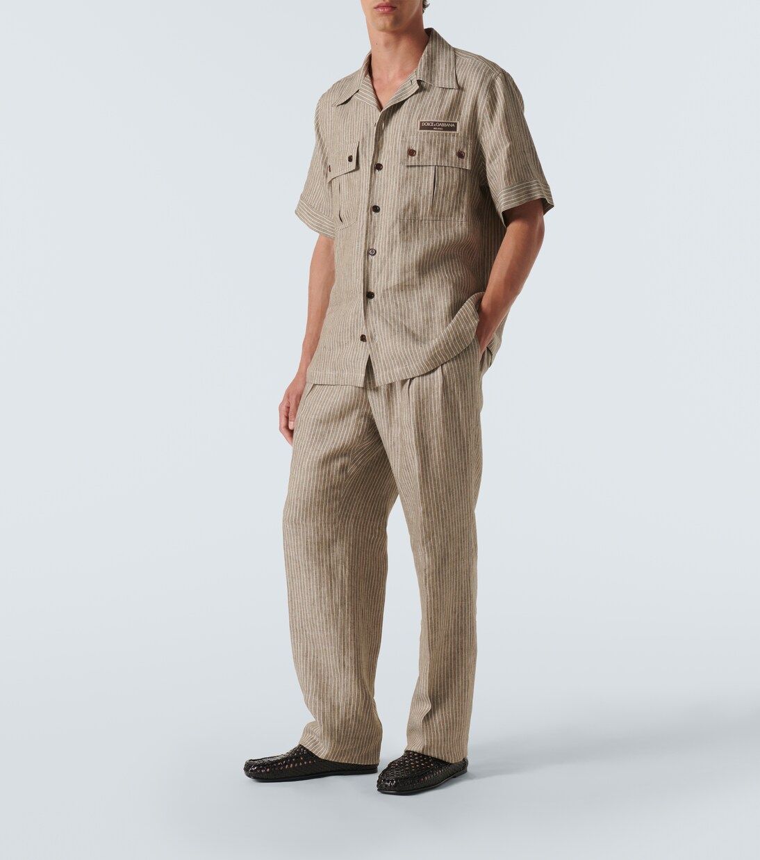 Pantaloni in lino a righe | Dolce&Gabbana
