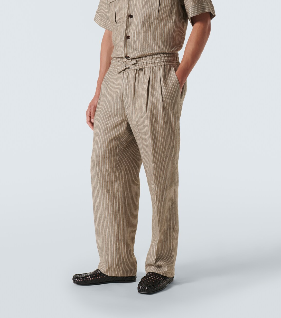 Pantaloni in lino a righe | Dolce&Gabbana