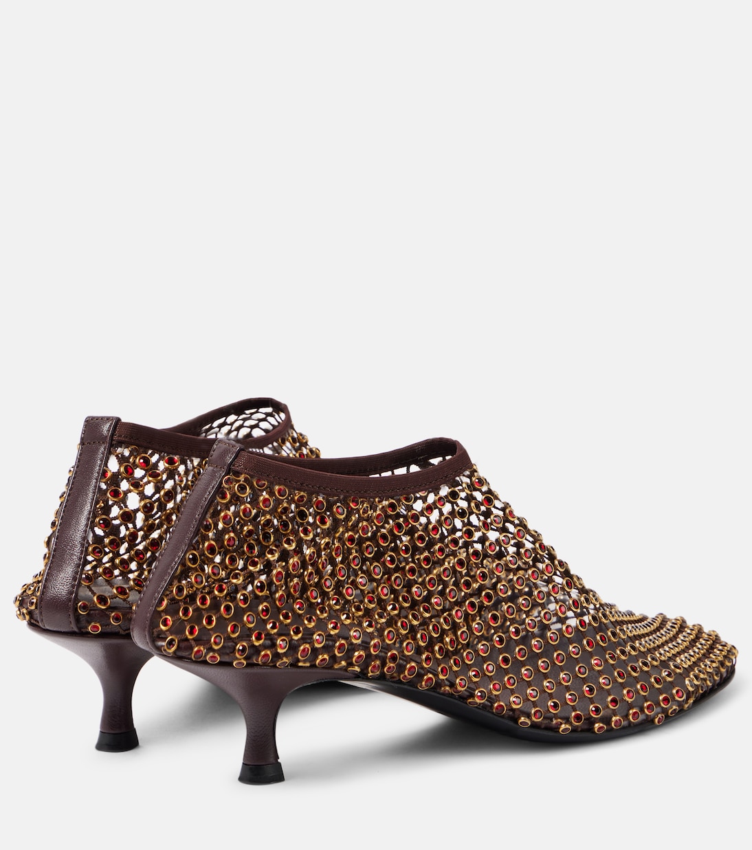 Minette crystal-embellished fishnet pumps | Christopher Esber