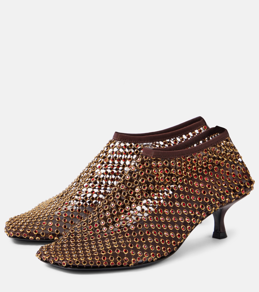 Minette crystal-embellished fishnet pumps | Christopher Esber