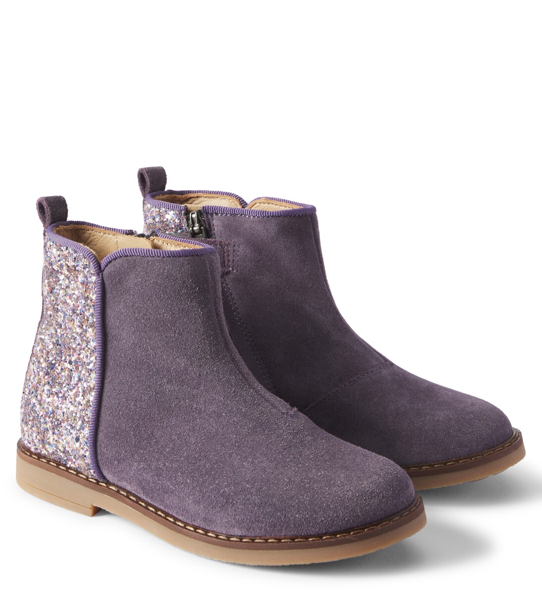 Ankle Boots Trip Back aus Veloursleder mit Glitter | Pom d'Api