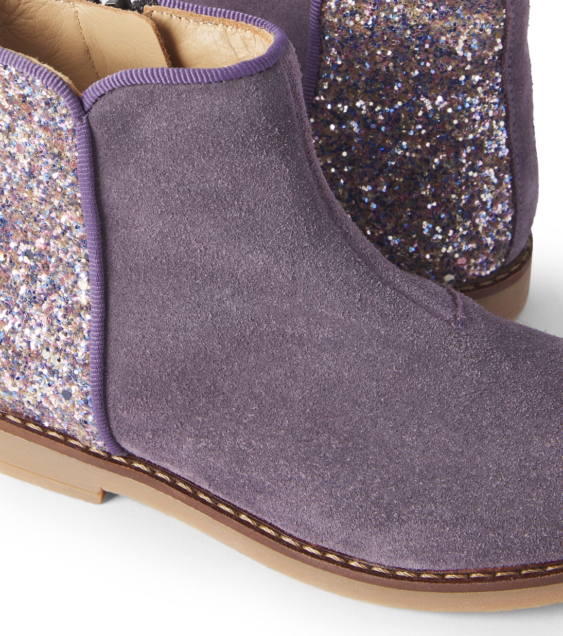 Ankle Boots Trip Back aus Veloursleder mit Glitter | Pom d'Api