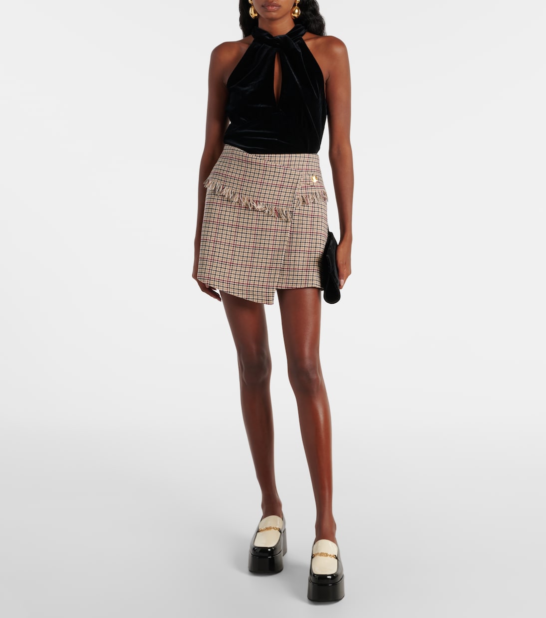 Top in velluto con scollo all’americana | Ganni