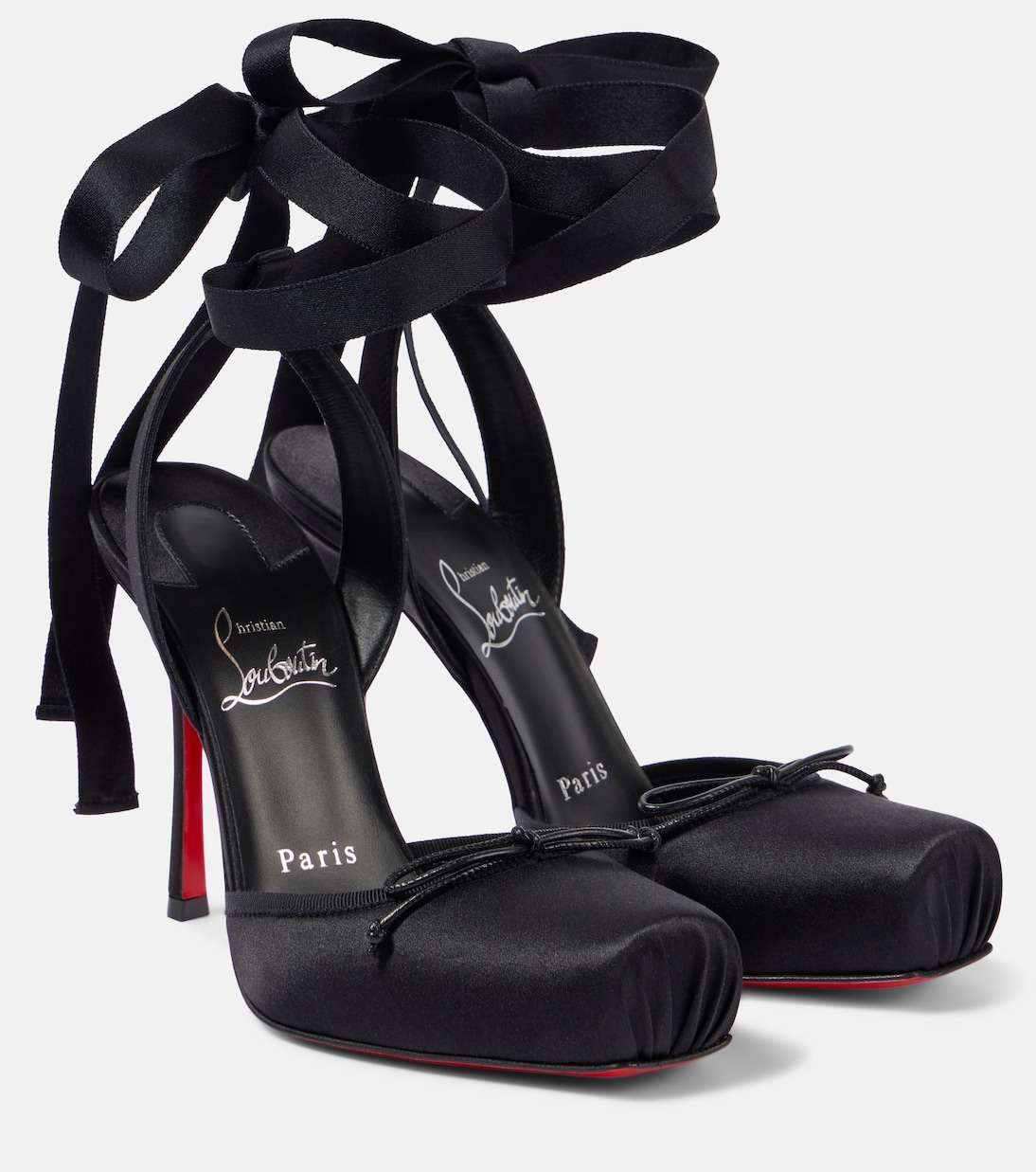 Cassia Lace Up 100 satin crêpe pumps | Christian Louboutin