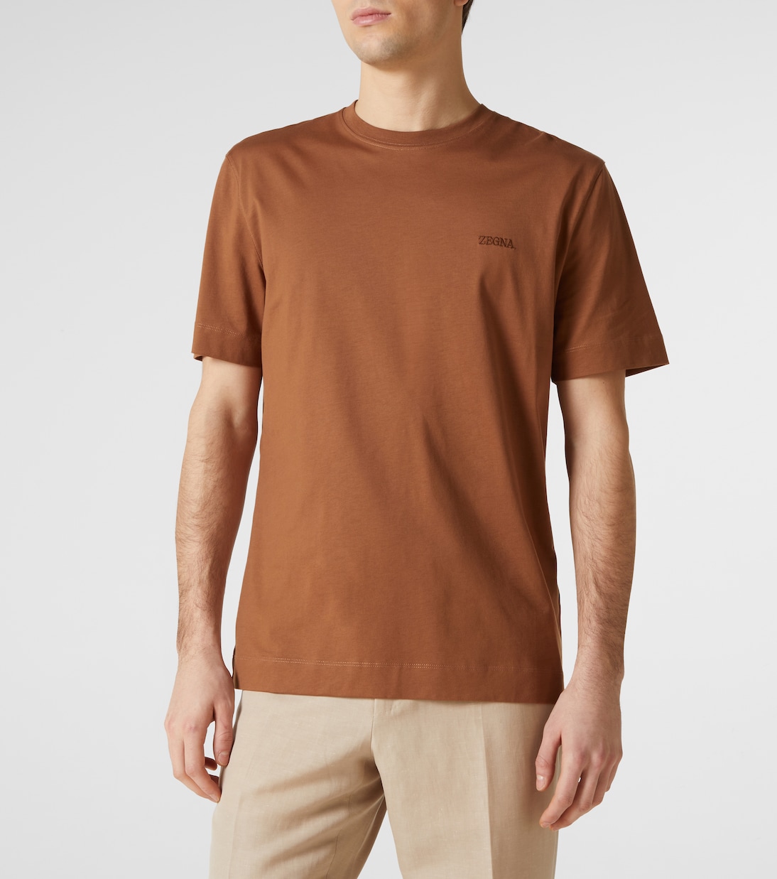 T-shirt brodé en coton à logo | Zegna