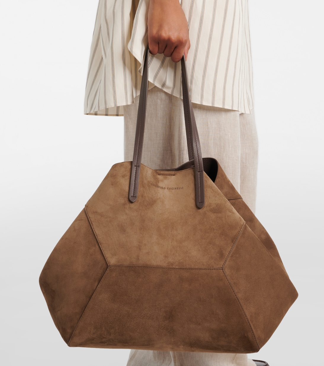 Borsa BC Duo Large in suede | Brunello Cucinelli