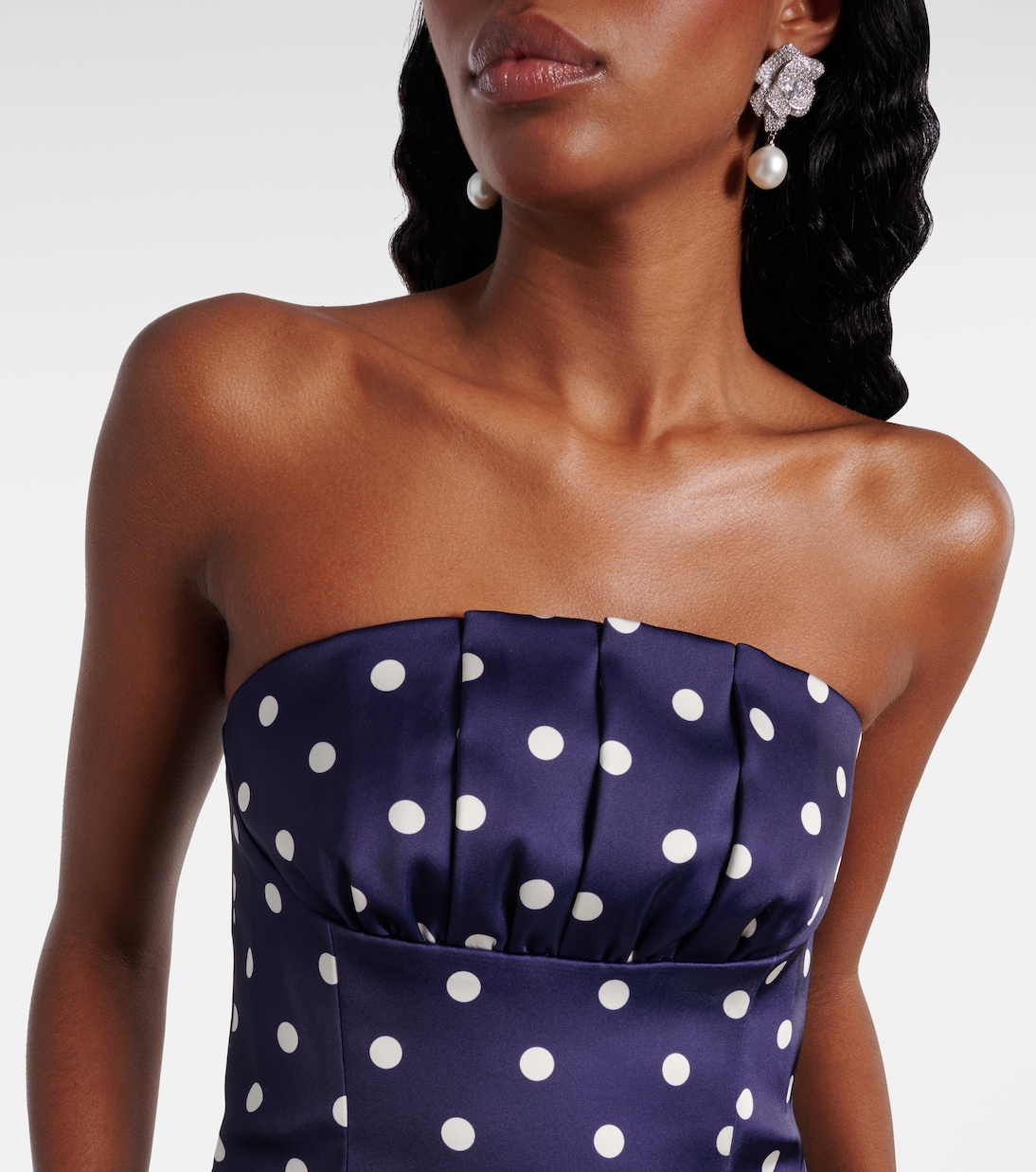 Robe de cocktail bustier en coton | Self-Portrait