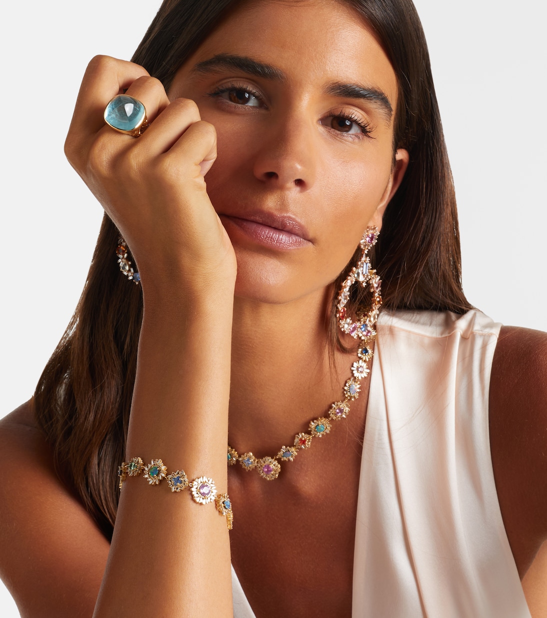 Tigella 18kt gold ring with Aquamarine | Marina B