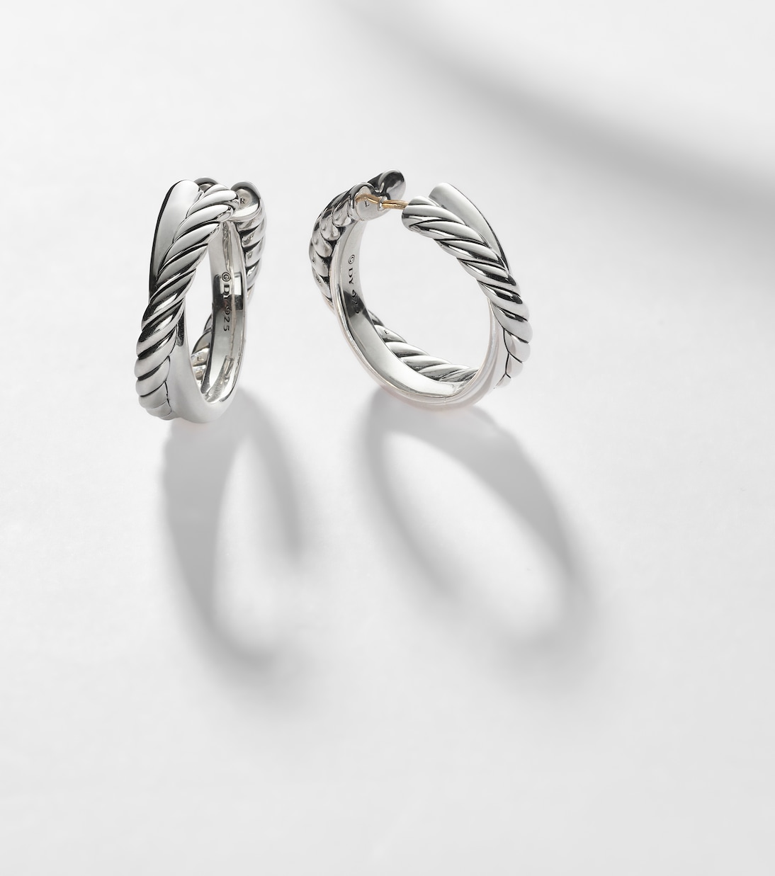 Crossover® sterling silver hoop earrings | David Yurman