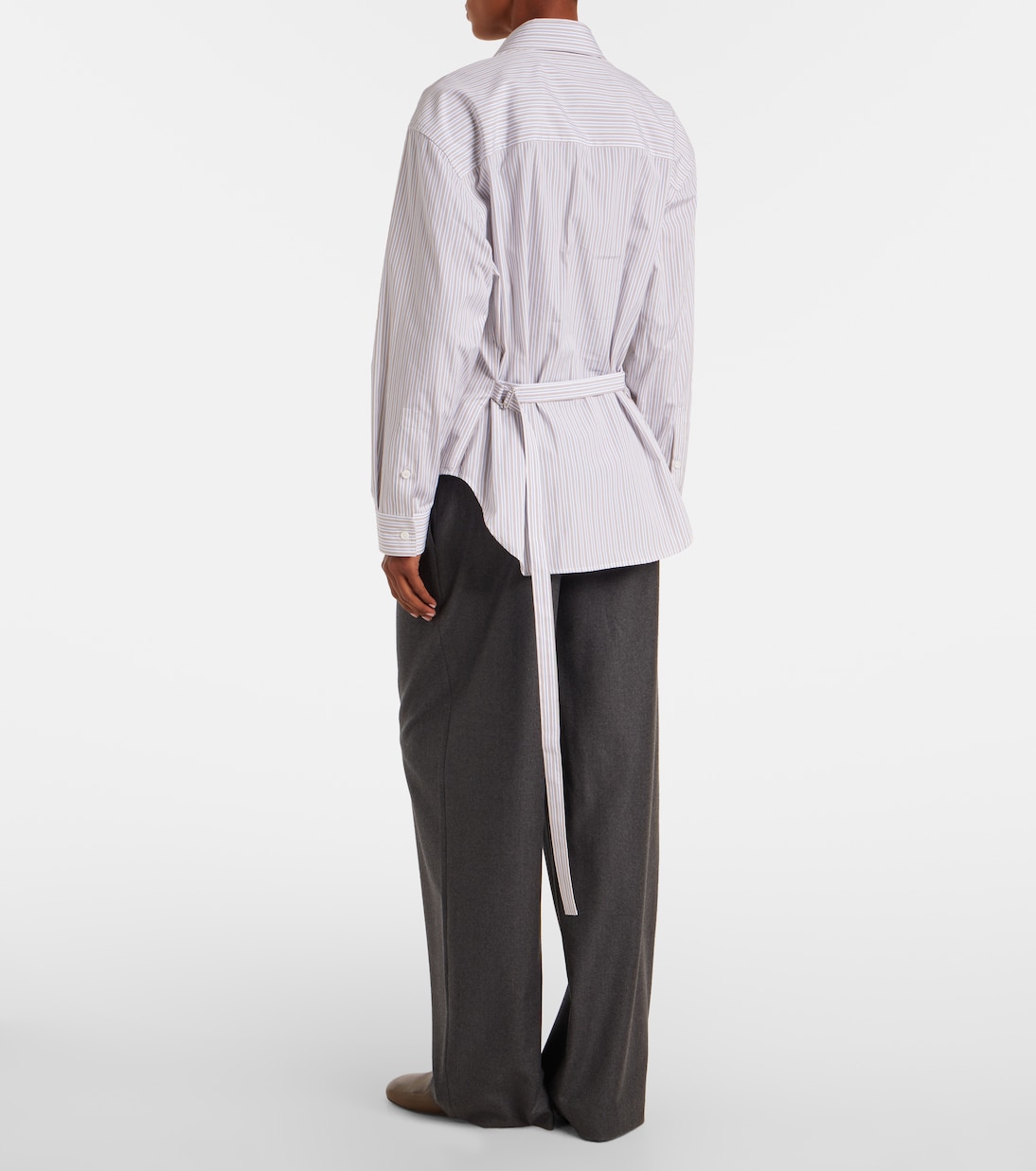 Belted striped cotton poplin shirt | Tod's