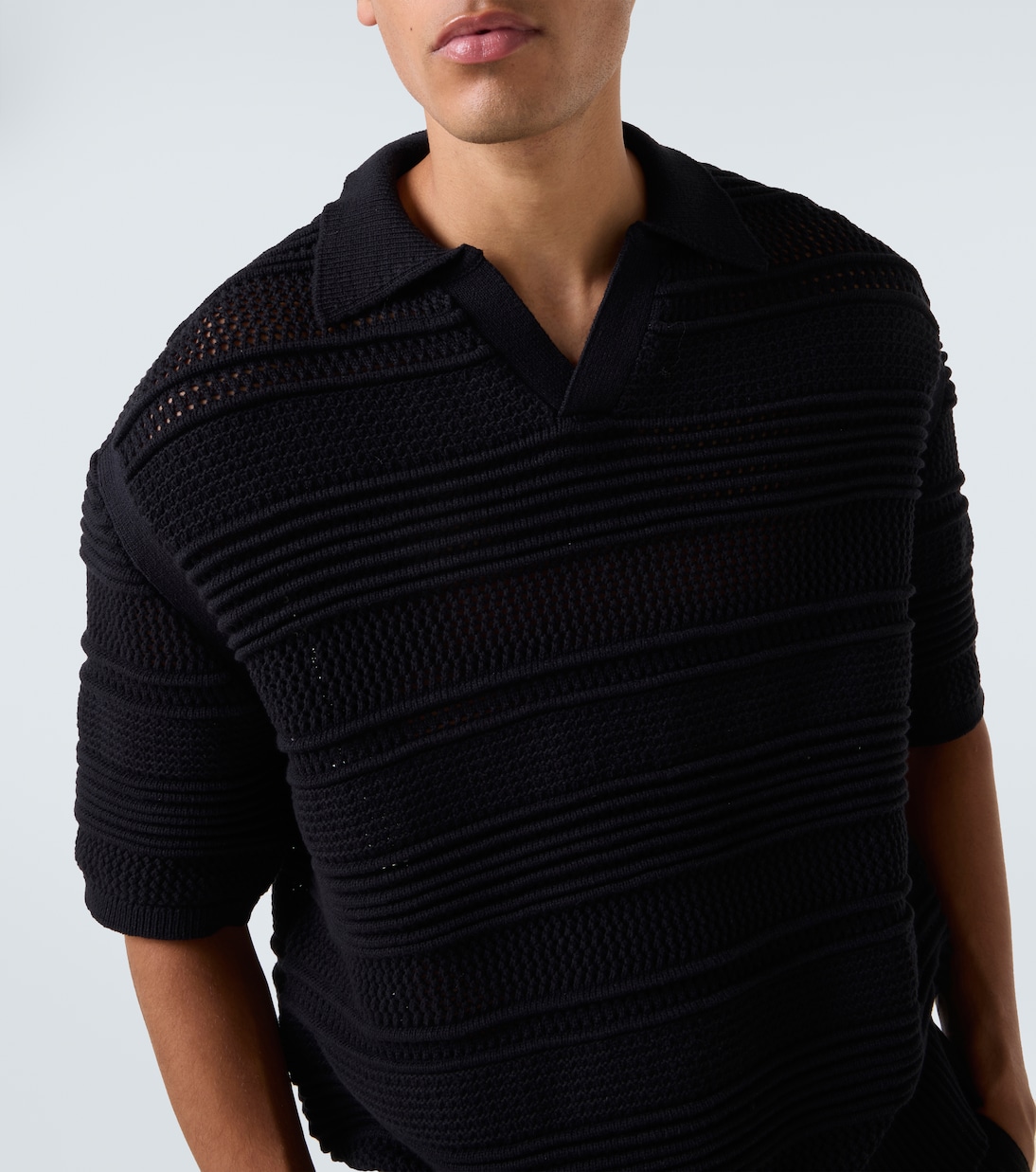 Polo in crochet di misto cotone | Commas