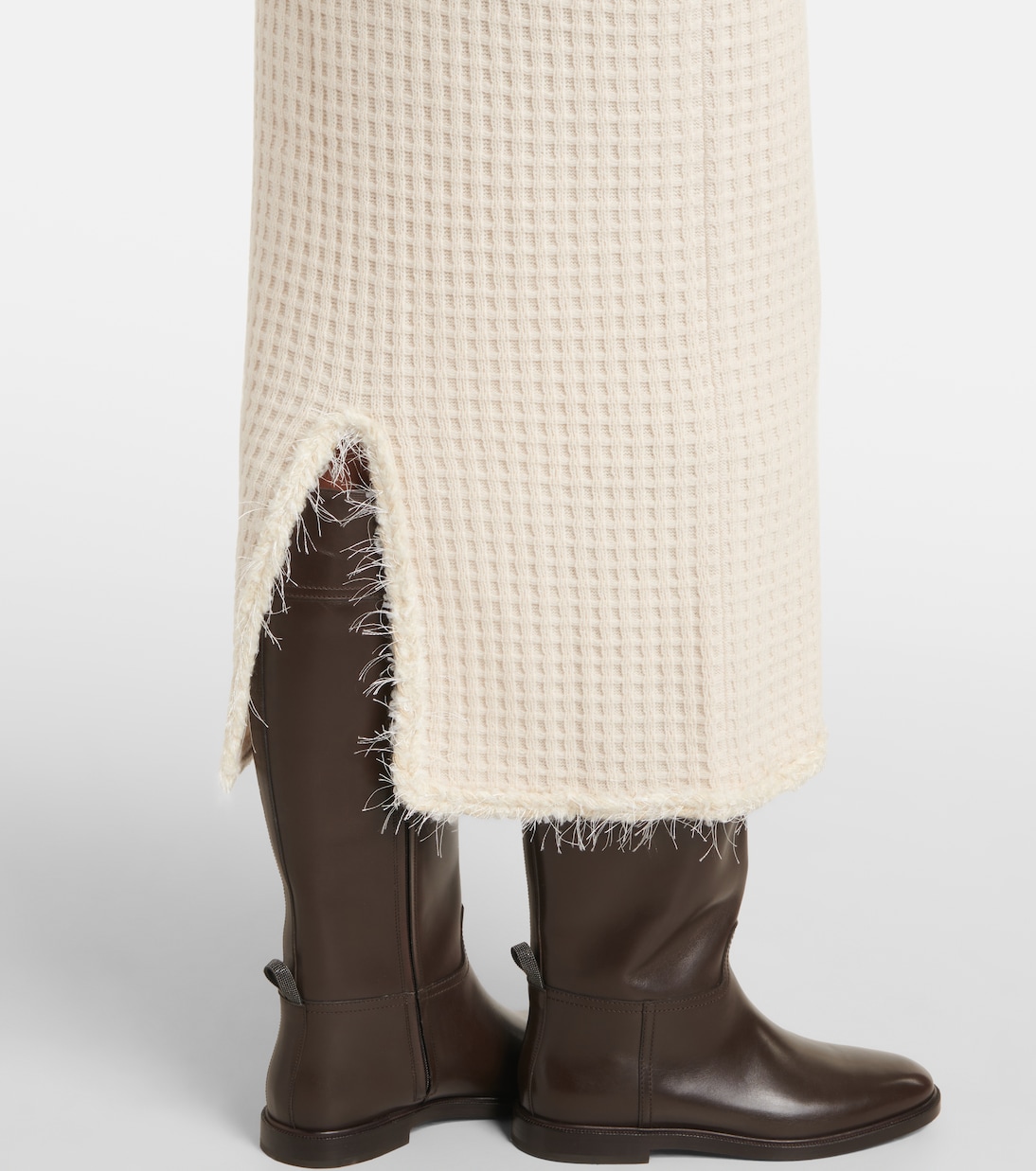 Distressed wool and cashmere pencil skirt | Jardin des Orangers