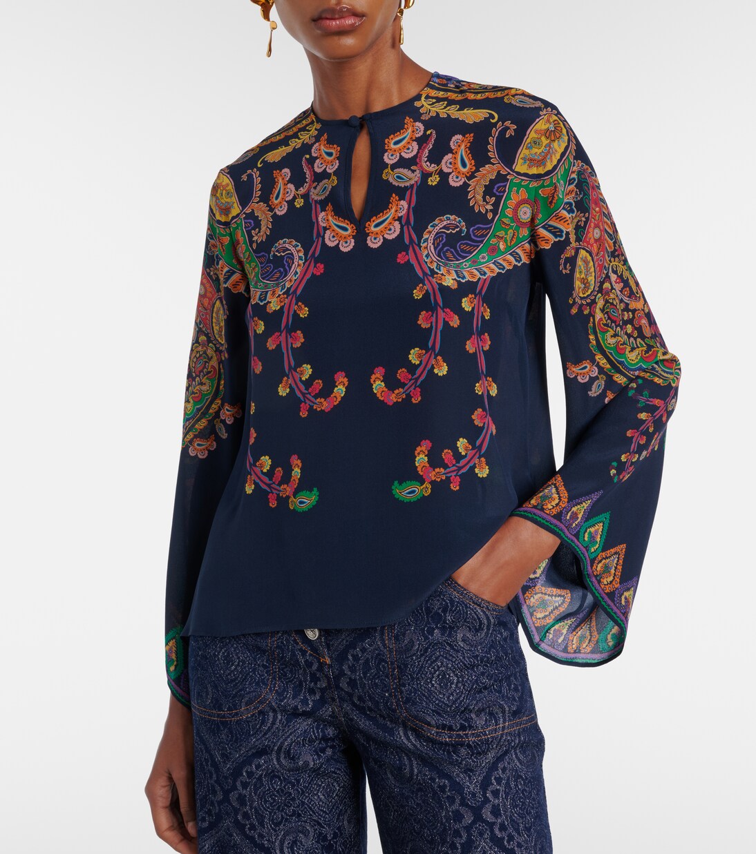 Paisley printed silk blouse | Etro