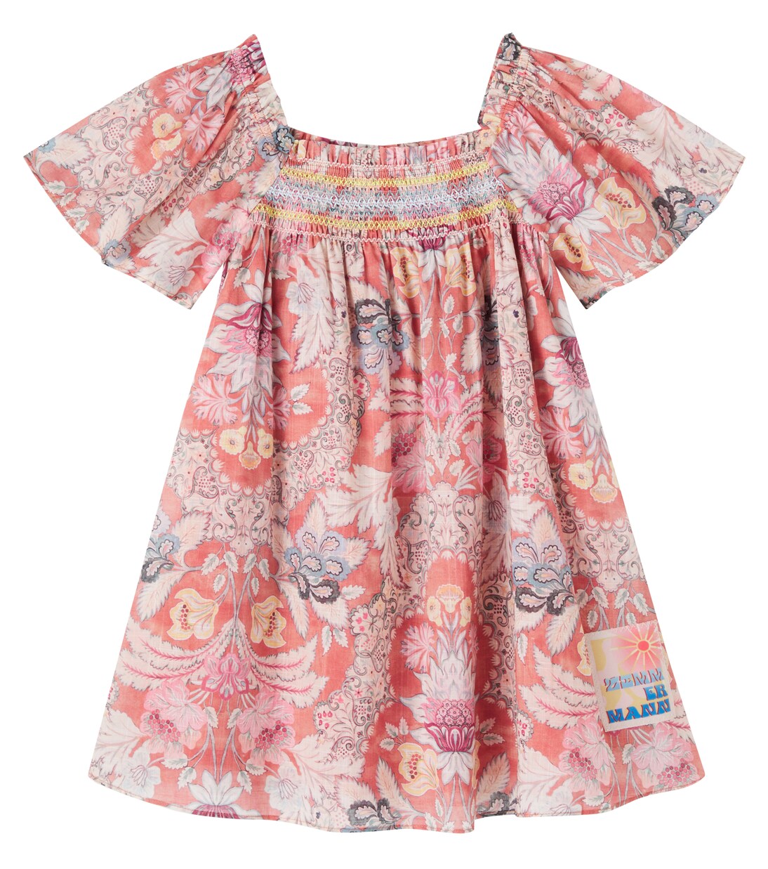 Floral shirred cotton dress | Zimmermann Kids