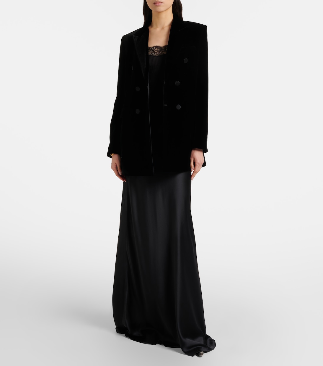 Top aus Seiden-Jersey mit Spitze | Saint Laurent