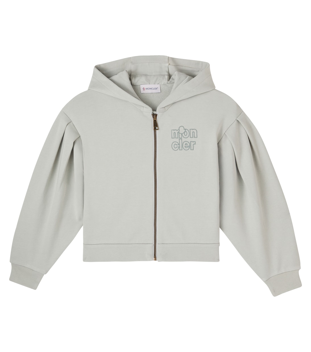 Cropped logo cotton fleece hoodie | Moncler Enfant