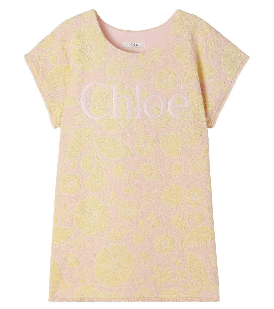 Logo floral cotton-blend terry dress | Chloé Kids