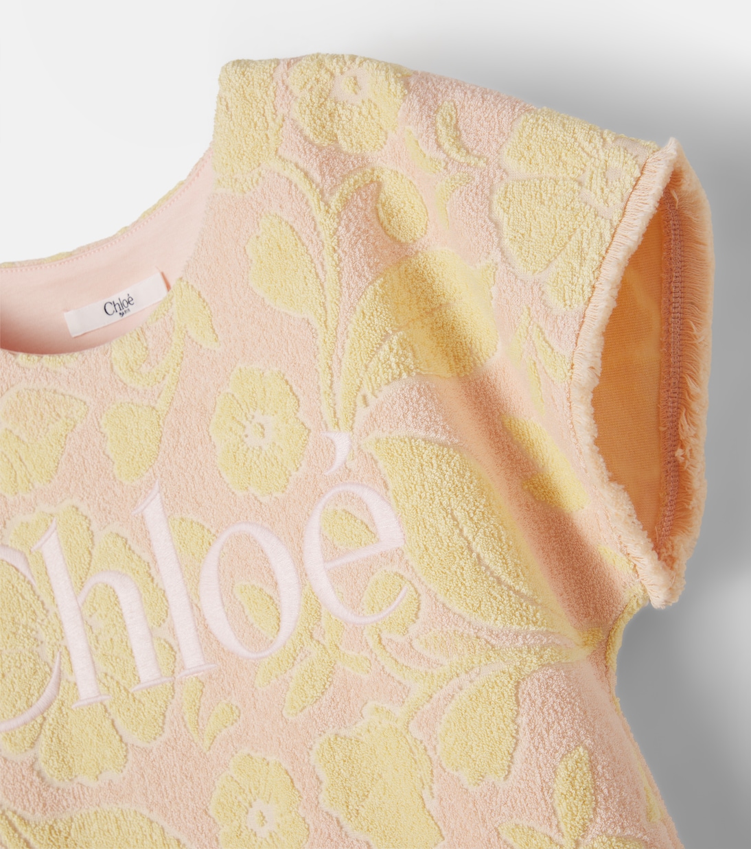 Logo floral cotton-blend terry dress | Chloé Kids