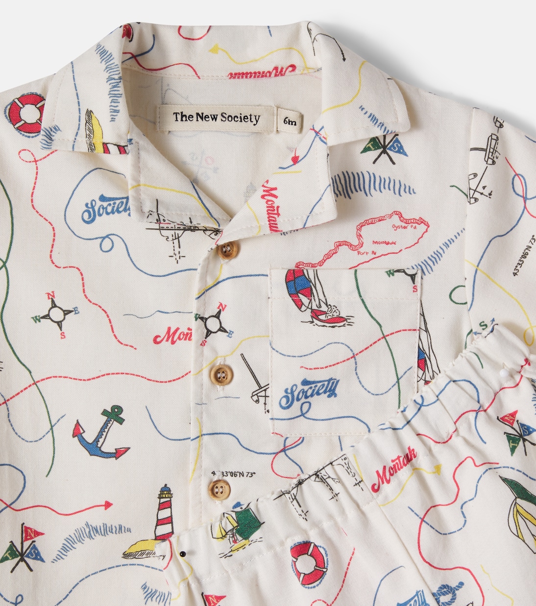 Clove printed cotton shirt and shorts set | The New Society