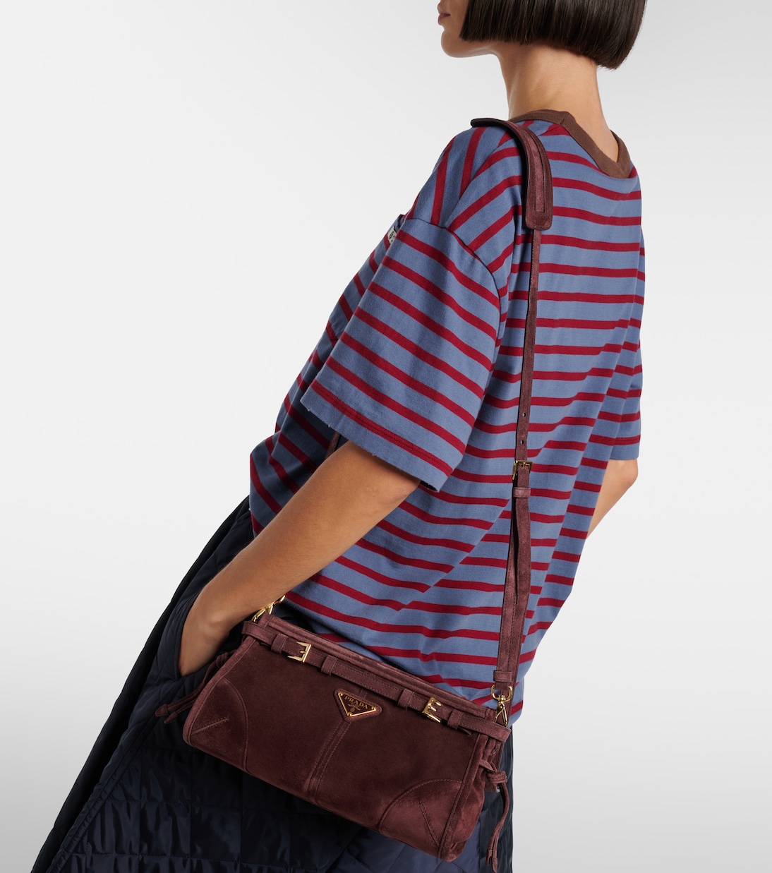 Prada Bonnie Small suede shoulder bag | Prada