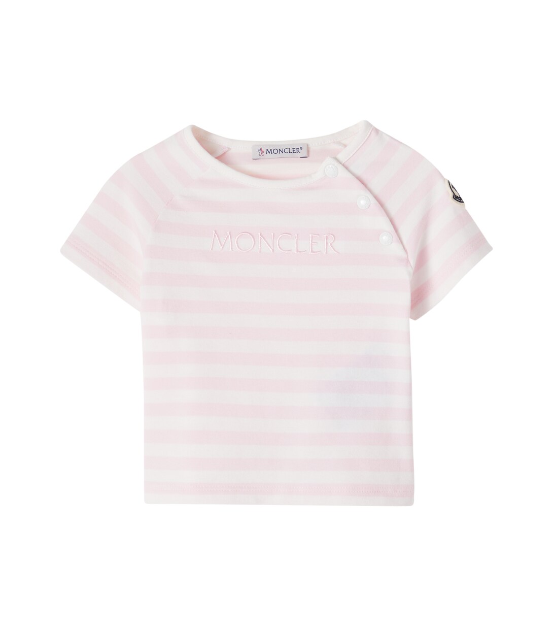 Baby logo striped cotton-blend T-shirt | Moncler Enfant