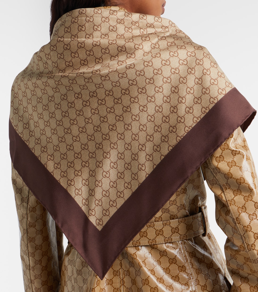 GG printed silk twill scarf | Gucci
