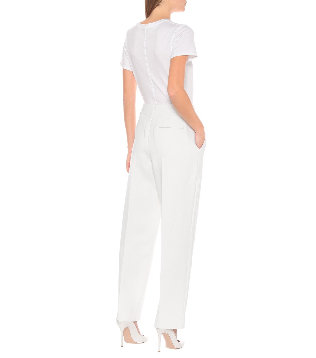 Pantalones de tiro alto de crepé | Oscar de la Renta