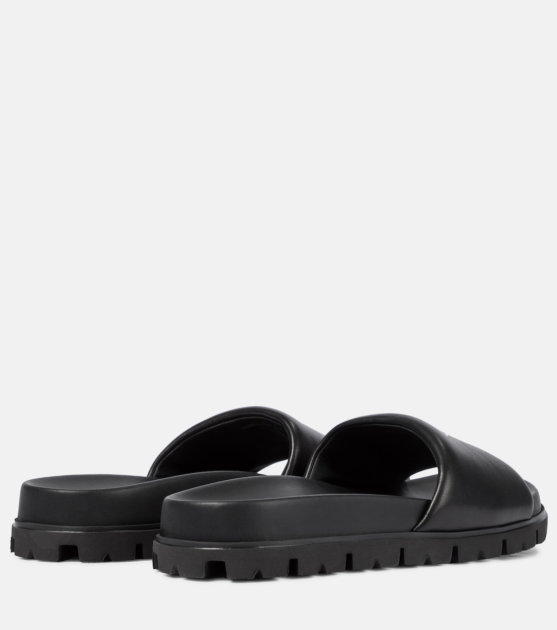 Logo leather slides | Prada