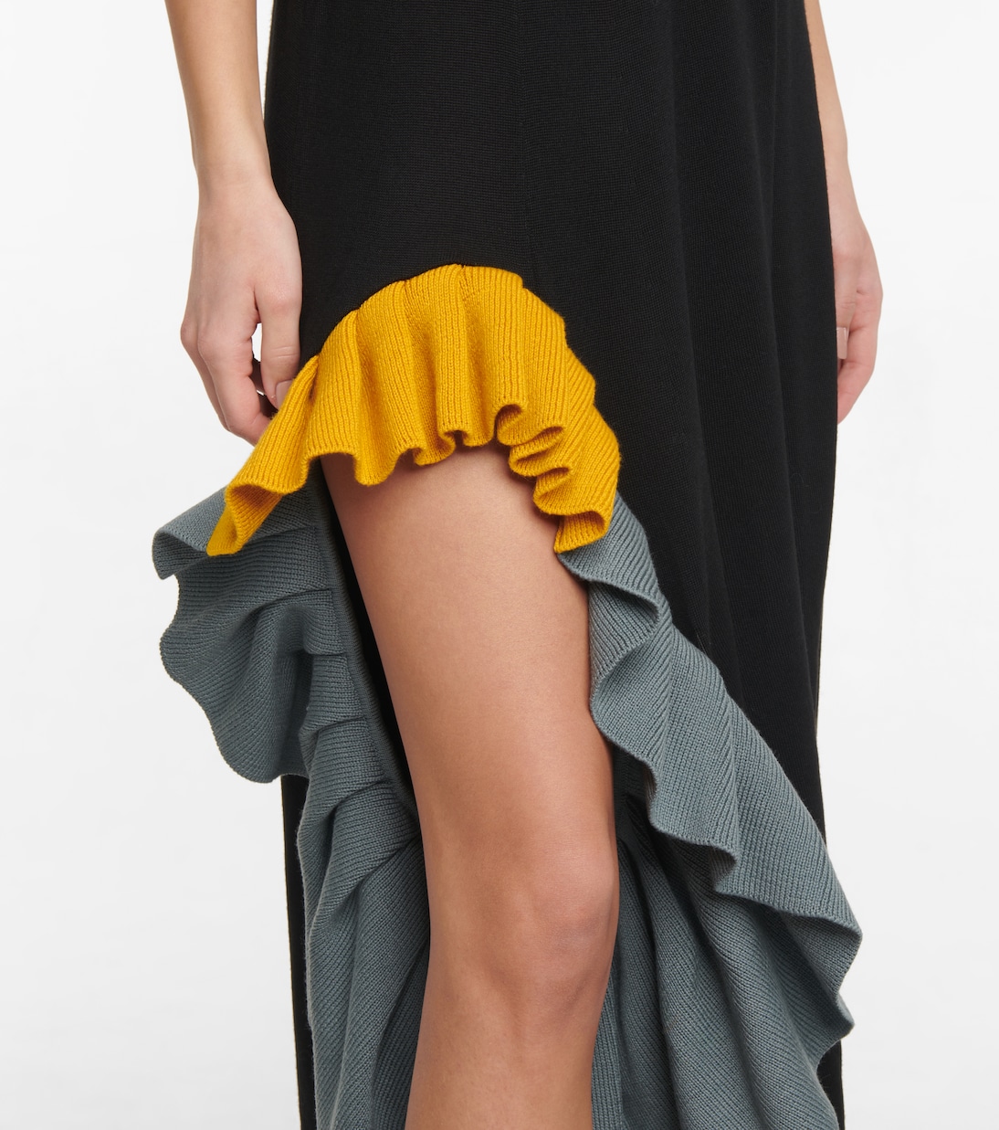 Ruffle-trimmed wool slip dress | Loewe