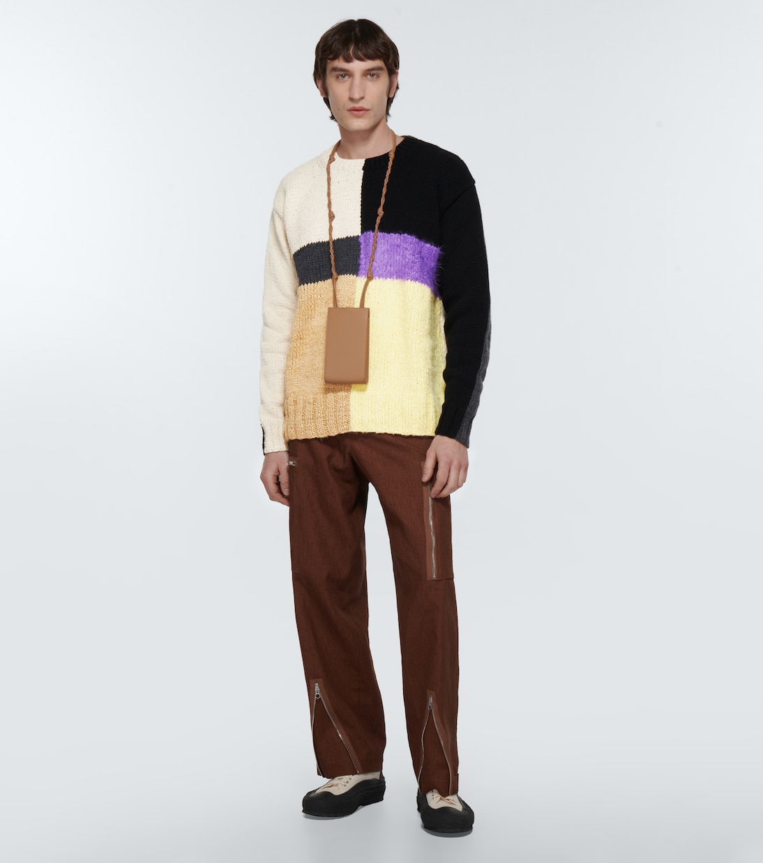 Colorblocked crewneck sweater | Jil Sander
