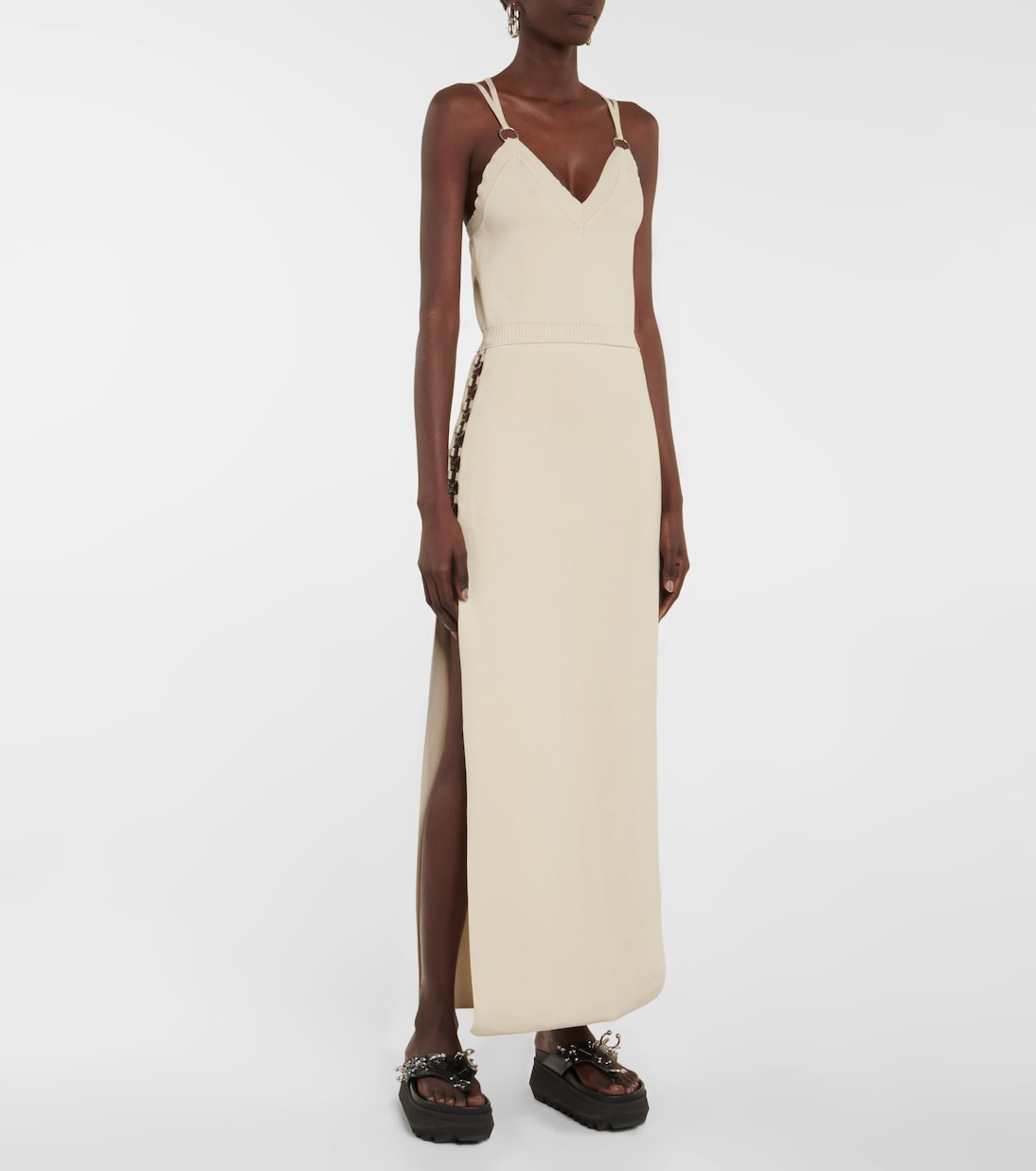 Verziertes Midikleid aus Strick | Rabanne