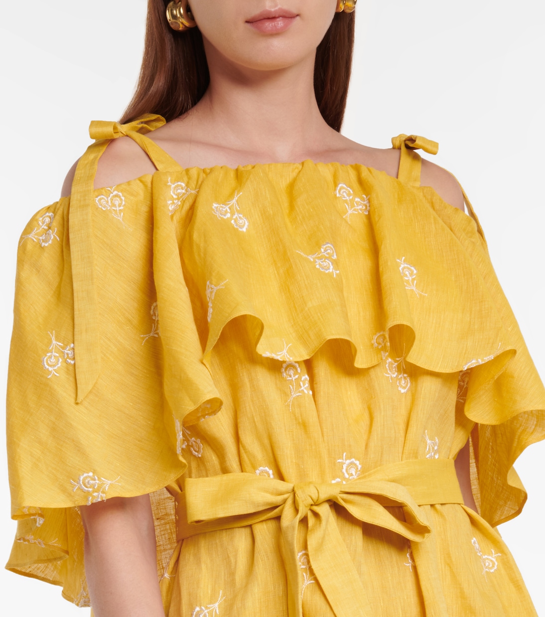 Vacation Lyra off-shoulder linen dress | Erdem