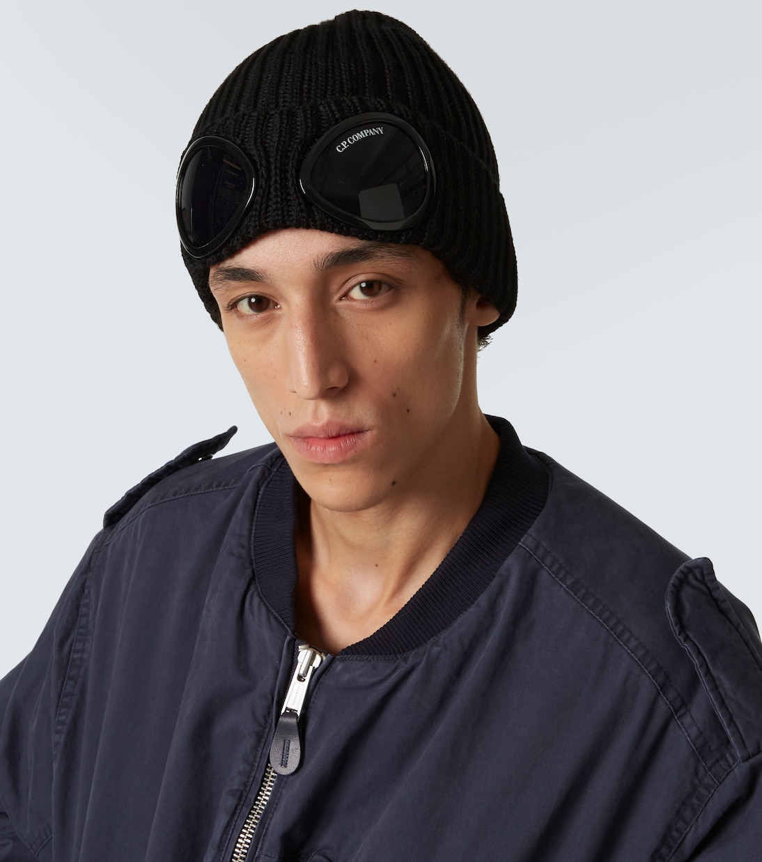 Goggle wool beanie in black C P Company Mytheresa
