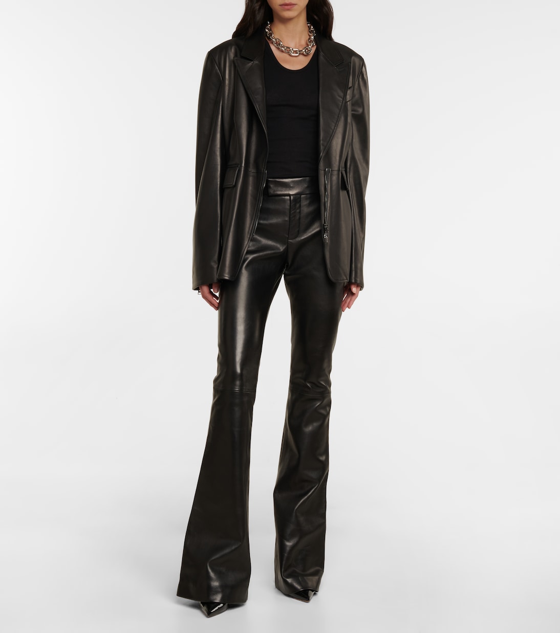 Mid-Rise-Schlaghose aus Leder | Tom Ford