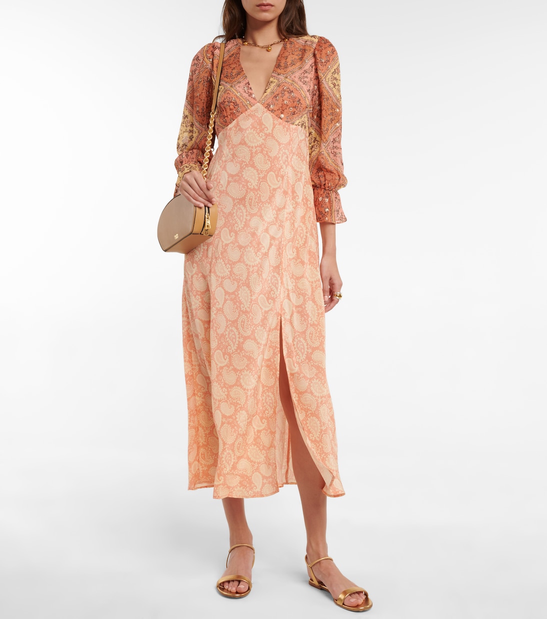Aoife paisley-printed silk dress | Rixo