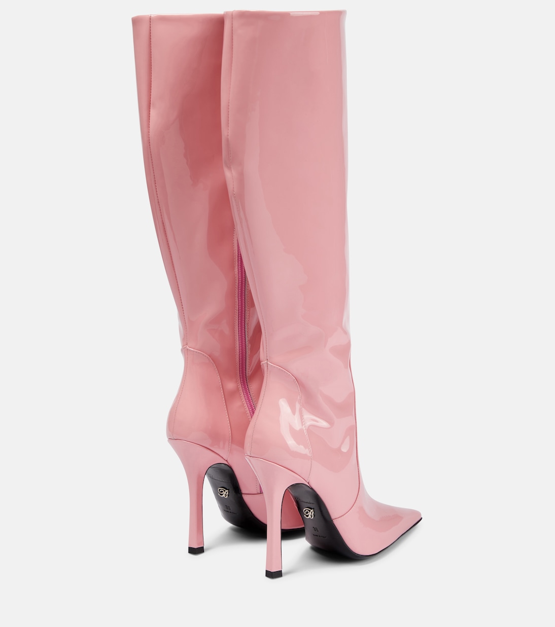 Pink patent thigh high boots hot sale