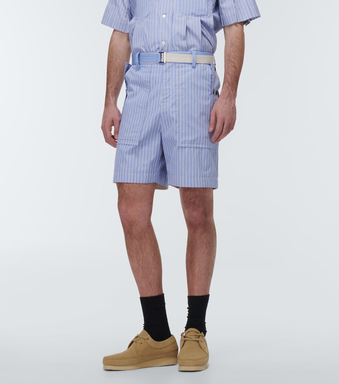 x Thomas Mason shorts de popelín a rayas | Sacai