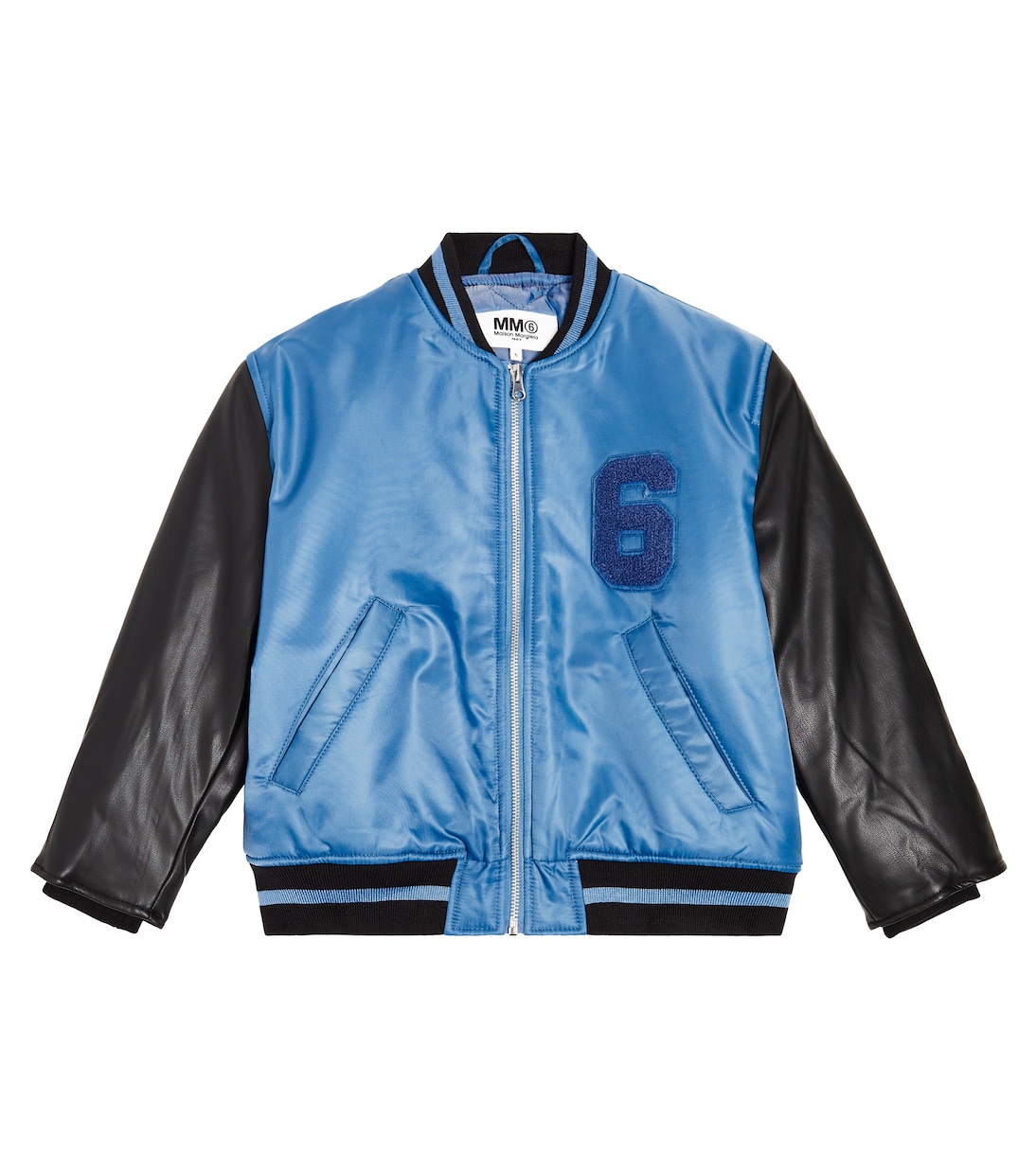 Giacca varsity in twill e similpelle | MM6 Maison Margiela Kids