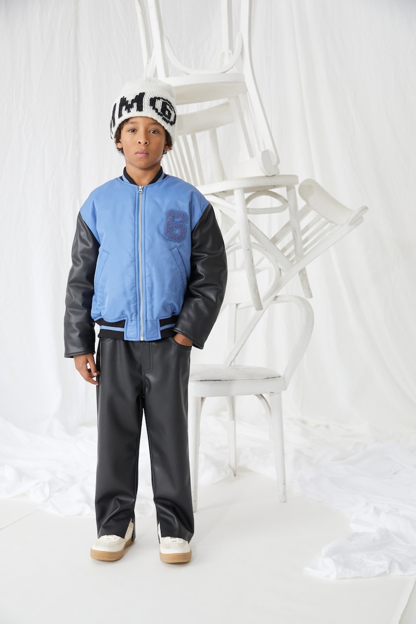 Giacca varsity in twill e similpelle | MM6 Maison Margiela Kids