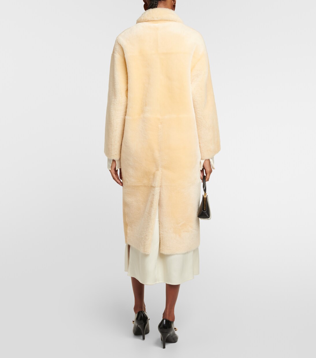 Cappotto doppiopetto reversibile in shearling | Blancha