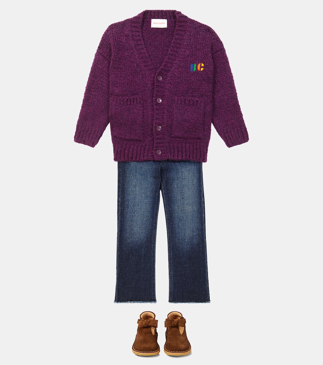 Cardigan Big B en laine mélangée | Bobo Choses